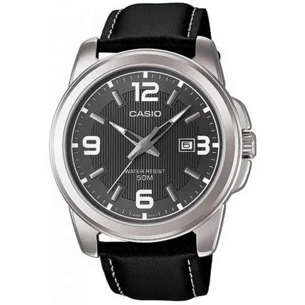 Casio MTP-1314L-8A férfi karóra, kvarc, bőr szíj, WR50, 45 mm + doboz