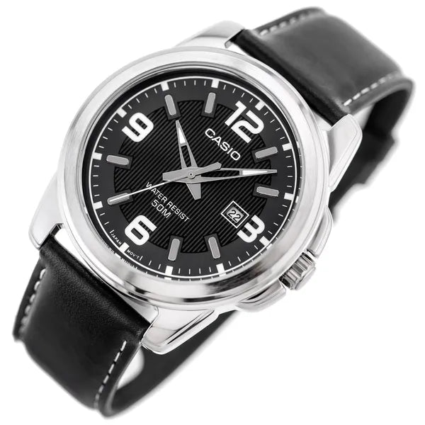 Casio MTP-1314L-8A férfi karóra, kvarc, bőr szíj, WR50, 45 mm + doboz