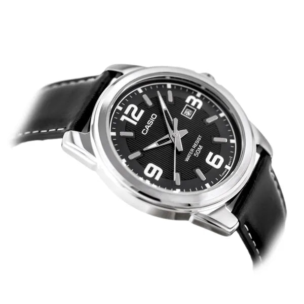 Casio MTP-1314L-8A férfi karóra, kvarc, bőr szíj, WR50, 45 mm + doboz