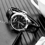 Casio MTP-1370L-1A férfi karóra, kvarc, fekete számlap, bőr szíj, WR50