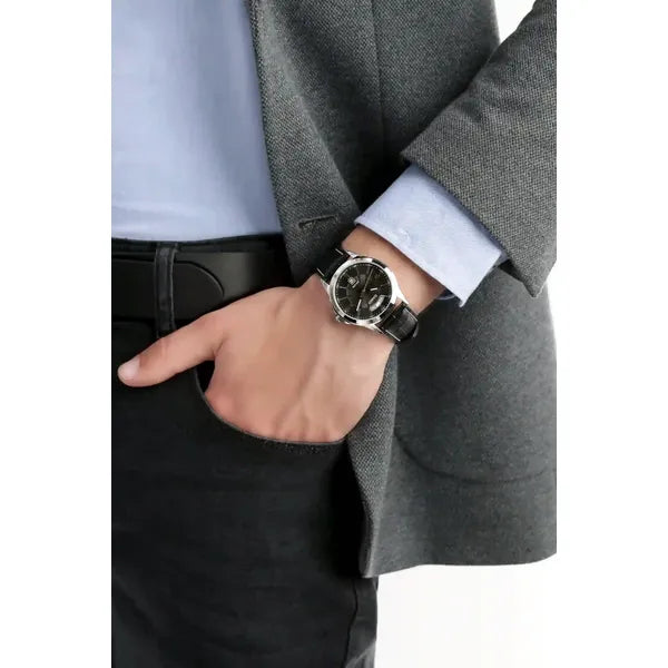 Casio MTP-1381L-1A férfi karóra, fekete bőr szíj, WR50, 40 mm