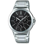 Casio MTP-V300D-1A férfi karóra, acél szíj, fekete számlap, kvarc, 46 mm