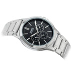 Casio MTP-V300D-1A férfi karóra, acél szíj, fekete számlap, kvarc, 46 mm