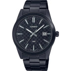 Casio MTP-VD03B-1A férfi karóra, fekete, 42 mm, kvarc, WR50, dátum, díszdoboz