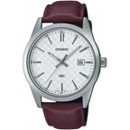 Casio MTP-VD03L-5A férfi karóra, barna bőrszíj, 42 mm, WR50, dátum