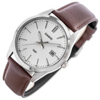 Casio MTP-VD03L-5A férfi karóra, barna bőrszíj, 42 mm, WR50, dátum