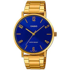 Casio MTP-VT01G-2B2 férfi karóra, arany acél, kék számlap, 40 mm, WR30