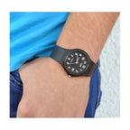 Casio MW-59-1B férfi karóra, fekete, műanyag szíj, WR50, dátum, díszdoboz