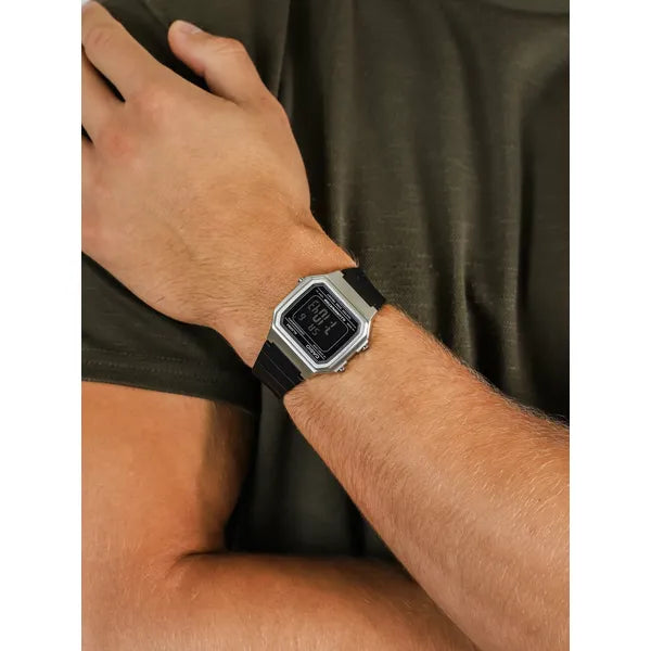 Casio W-217HM-7B uniszex digitális óra, WR50, fekete szíj, díszdoboz