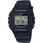 Casio W-218H-1A férfi digitális karóra, WR50, kvarc, LED, fekete, díszdobozzal
