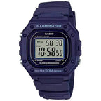 Casio W-218H-2A férfi digitális karóra, sötétkék, WR50, LED, díszdoboz