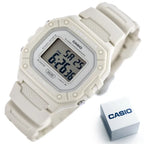 Casio W-218HC-8A uniszex digitális óra, krémszínű szíj, WR50, LED