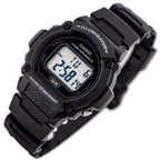 Casio férfi digitális karóra W-219H-1A, fekete, WR50, LED, stopper, riasztó
