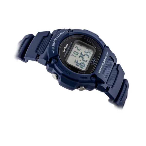 Casio W-219H-2A férfi digitális karóra sötétkék, WR50, kvarc