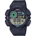 Casio WS-1500H-1A férfi digitális óra, holdfázis, WR100, fekete