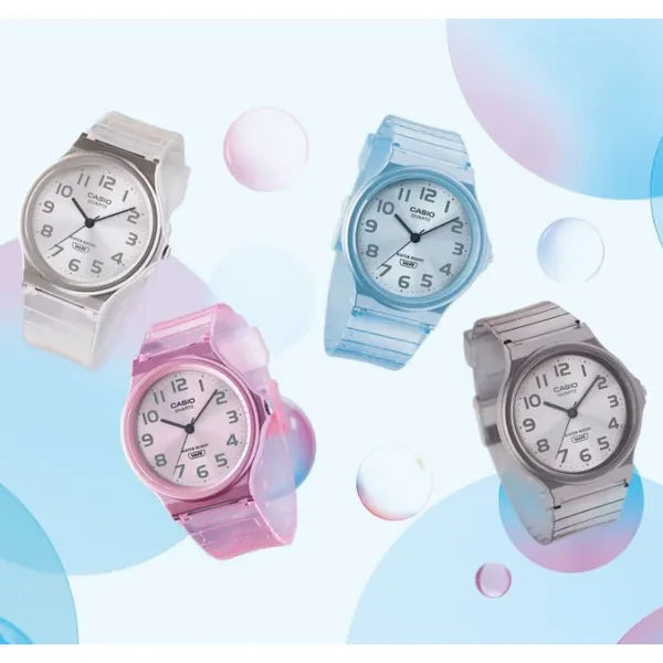Casio MQ-24S-4BEF női karóra, rózsaszín, 36 mm, 30 m, akril üveg, díszdoboz