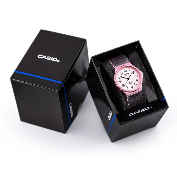 Casio MQ-24S-4BEF női karóra, rózsaszín, 36 mm, 30 m, akril üveg, díszdoboz