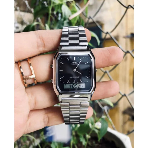 Casio AQ-230A-1DMQYES uniszex analóg‑digitális óra, rozsdamentes acél, WR30