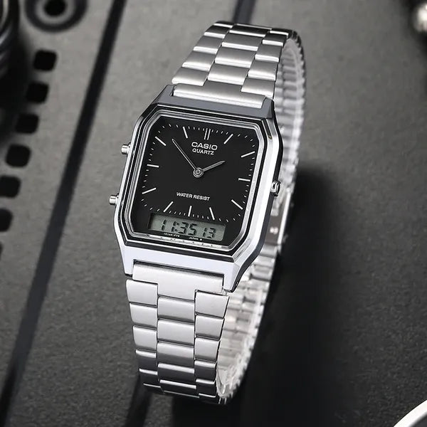 Casio AQ-230A-1DMQYES uniszex analóg‑digitális óra, rozsdamentes acél, WR30