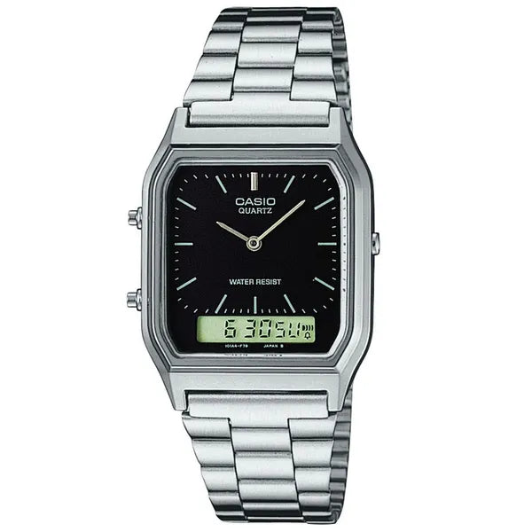 Casio AQ-230A-1DMQYES uniszex analóg‑digitális óra, rozsdamentes acél, WR30