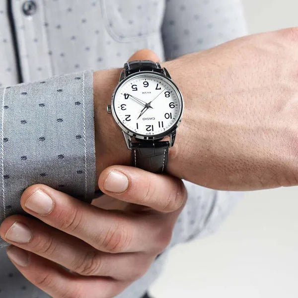 Casio MTP-1303L-7BVDF férfi karóra, bőrszíj, 40 mm, WR50, fehér számlap