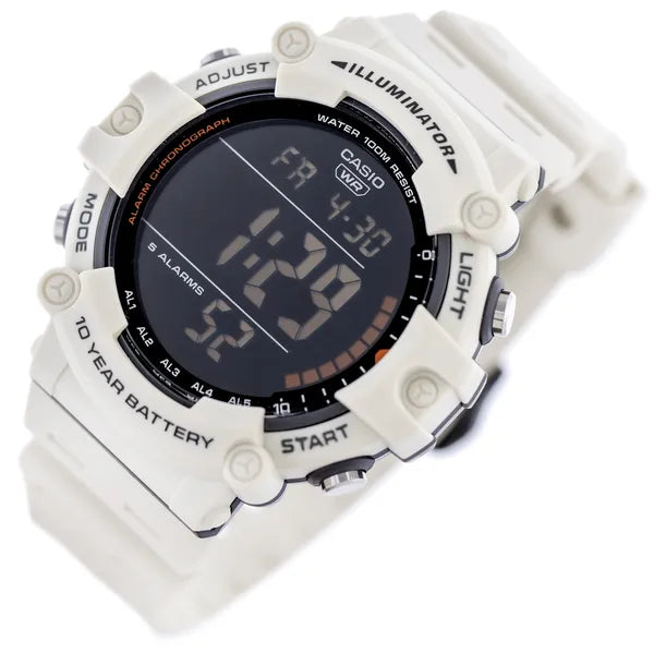Casio AE-1500WH-8B2 férfi digitális karóra, WR100, fehér, 51 mm