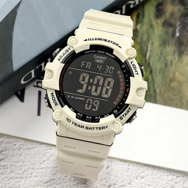 Casio AE-1500WH-8B2 férfi digitális karóra, WR100, fehér, 51 mm