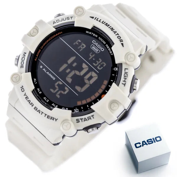 Casio AE-1500WH-8B2 férfi digitális karóra, WR100, fehér, 51 mm