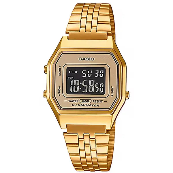 Casio Vintage LA680WGA-9B női digitális karóra, arany, WR30