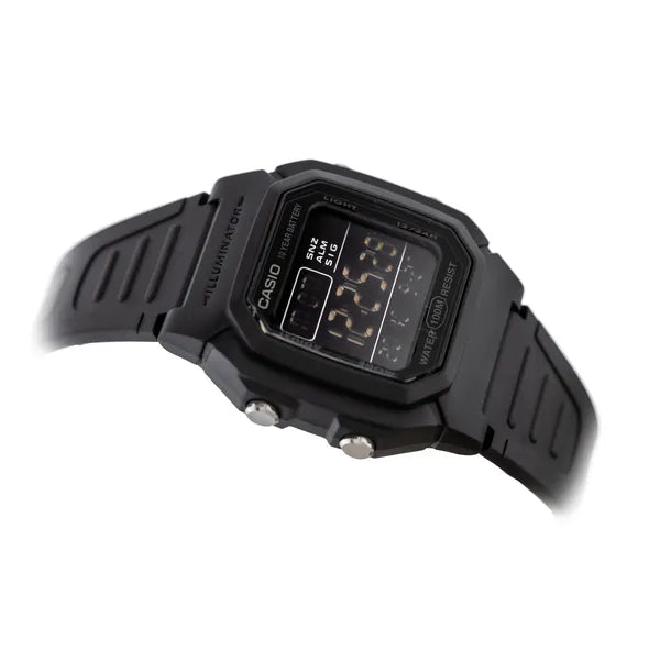 Casio W-800H-1BVES férfi digitális óra, 100 m vízálló, 10 év elem, fekete