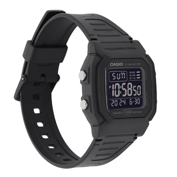 Casio W-800H-1BVES férfi digitális óra, 100 m vízálló, 10 év elem, fekete