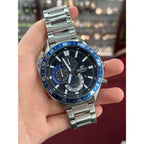 Casio Edifice EFV-620D-1A2 férfi kronográf karóra, acél, WR100, fekete/kék