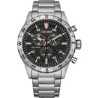 Citizen Eco-Drive kronográf férfi óra AT2520-89E, fekete számlap, acél, WR100