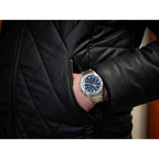 Citizen Eco-Drive férfi kronográf óra, acél, kék számlap, WR100, AT2520-89L