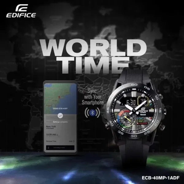 Casio Edifice ECB-40MP-1A férfi karóra, 48 mm, Bluetooth, WR100, fekete