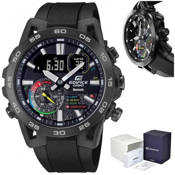 Casio Edifice ECB-40MP-1A férfi karóra, 48 mm, Bluetooth, WR100, fekete