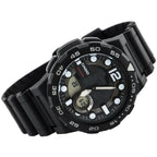Casio AEQ-100W-1AV férfi karóra, világidő, WR100, gyanta szíj, fekete