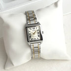 Casio LTP-V007SG-9B női karóra, téglalap, két tónusú acél szíj, arany számlap