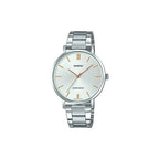 Casio LTP-VT01D-7B női karóra, ezüst, acél szíj, kvarc, WR30, díszdoboz