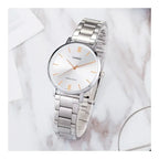 Casio LTP-VT01D-7B női karóra, ezüst, acél szíj, kvarc, WR30, díszdoboz