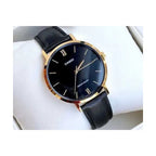 Casio LTP-VT01GL-1B női karóra, kvarc, 34 mm, fekete/arany, bőr szíj
