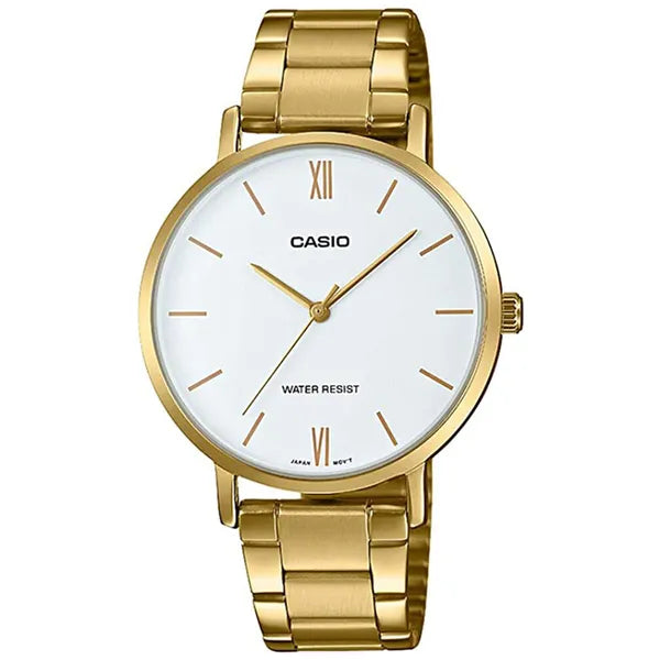 Casio LTP-VT01G-7BUDF női karóra, arany nemesacél, fehér számlap, 40 mm