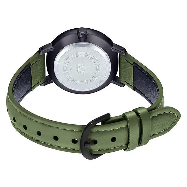 Casio női karóra LTP-VT02BL-3A, zöld számlap, zöld bőr szíj, 30 mm, WR30