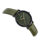 Casio női karóra LTP-VT02BL-3A, zöld számlap, zöld bőr szíj, 30 mm, WR30