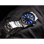 Casio MTP-VD02D-2E férfi karóra, acél szíj, kék számlap, dátum, 3 ATM