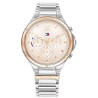Tommy Hilfiger Eve női karóra, 39 mm, ezüst–rózsaarany, acél, kvarc