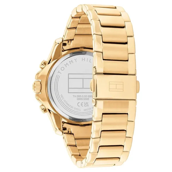 Tommy Hilfiger Brooklyn 1782570 női karóra, arany acél, fekete számlap, 41 mm