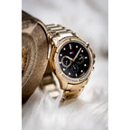 Tommy Hilfiger Brooklyn 1782570 női karóra, arany acél, fekete számlap, 41 mm