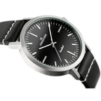 Jordan Kerr 16500 férfi kvarcóra, fekete bőrszíj, 42 mm, WR30