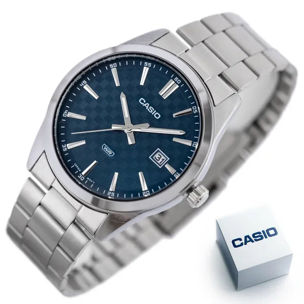 Casio MTP-VD03D-2A2 férfi karóra, rozsdamentes acél, kék számlap, WR50